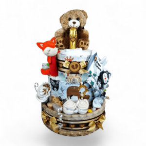 BabyTorta trojposchodová plienková torta pre bábätko LESNÉ ZVIERATKÁ (video)