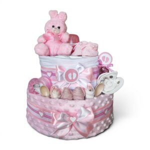BabyTorta dvojposchodová plienková torta pre bábätko ružová