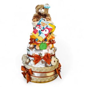 BabyTorta štvorpatrová plienková torta pre bábätko LESNÉ ZVIERATKÁ 2 (video)