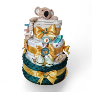 BabyTorta trojposchodová plienková torta neutrálna pre bábätko KOALA (VIDEO)