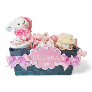 BabyTorta plienková torta darčekový kôš box pre bábätko RUŽOVÝ (video)