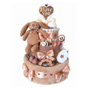 BabyTorta trojposchodová plienková torta pre bábätko NAUTRAL LOVE