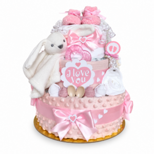 BabyTorta trojposchodová plienková torta ružová ILY